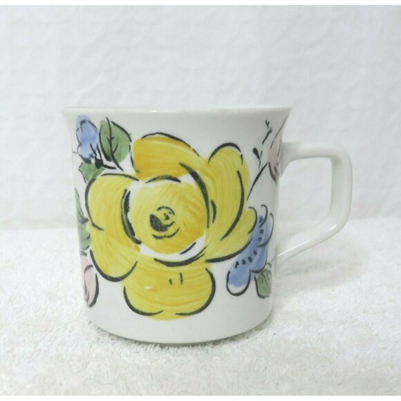 Johnson Brothers Delray Coffee Cup Ironstone Colorful Flowers Made in England - Picture 2 of 5